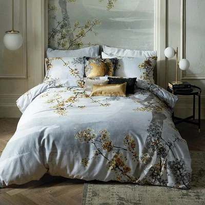 Amara Rita Ora Home - Ember Duvet Cover - White/Yellow - Double