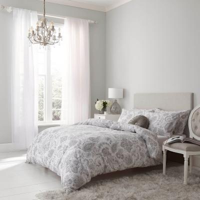 Dunelm Holly Willoughby Ayana Grey 100% Brushed Cotton Reversible Duvet Cover and Pillowcase Set Light Grey