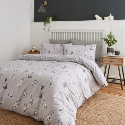 Dunelm Catherine Lansfield Delightful Dogs Duvet Cover and Pillowcase Set Grey