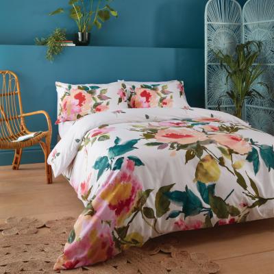 Dunelm Catherine Lansfield Abstract Floral Duvet Cover and Pillowcase Set White