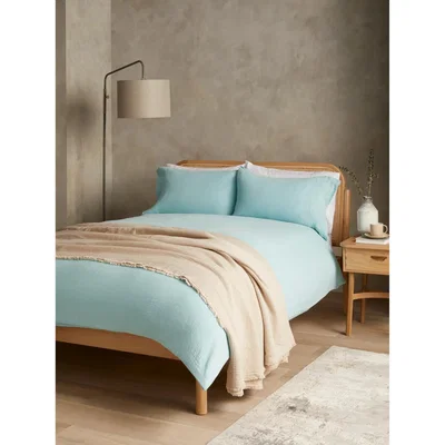 John Lewis John Lewis & Partners Relaxed Cotton Duvet Cover Set, Duck Egg