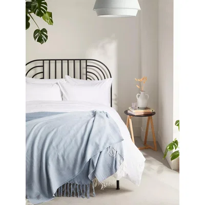 John Lewis John Lewis & Partners Waffle Stripe Duvet Cover and Pillowcase Set, White