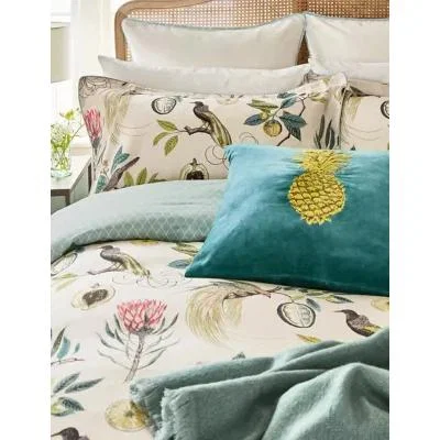 Marks & Spencer M&S Sanderson Pure Cotton Paradesia Sateen Duvet Cover - DBL - Grey, Grey