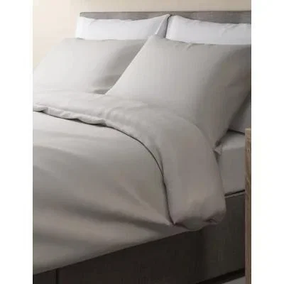 Marks & Spencer M&S Egyptian Cotton 400 Thread Count Sateen Duvet Cover - DBL - Pearl Grey, Pearl Grey,Duck Egg,Light Cream