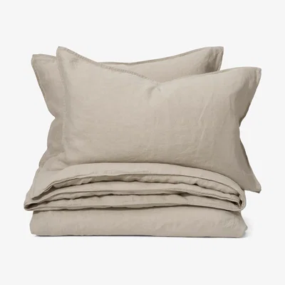Made.com Brisa 100% Linen Duvet Cover, Double, Oatmeal 