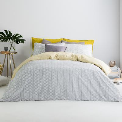 Made.com Trio Cotton Duvet Cover + 2 Pillowcases, Double, Elephant Grey