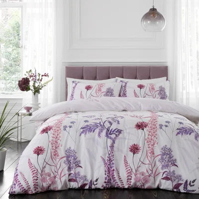Downtown RHS Meadow Haze Duvet Cover Set - Double In Purple