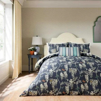 Downtown Sanderson Options Wisteria Butterfly Midnight Duvet Cover Set - Double, Cotton