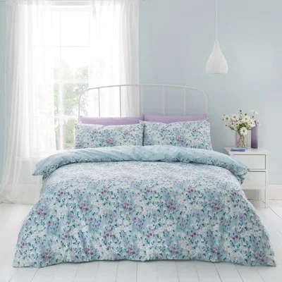 Downtown Catherine Lansfield Daisy Meadow Duvet Cover Set - Double In Blue
