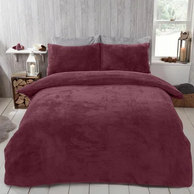 The Range Teddy Duvet Cover with Pillow Case Bedding Set - Red / Double