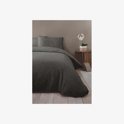 The Range Sherpa Fleece Duvet Cover Bedding Sets - Grey / Double
