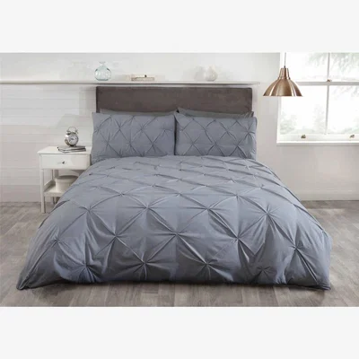 The Range Pintuck Balmoral Duvet Cover Set - Grey / Double