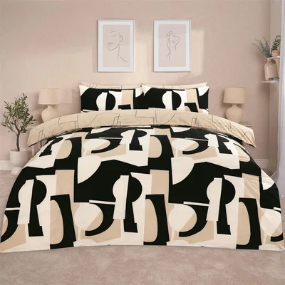 The Range Geometric Shapes Duvet Cover Set - Black / Double