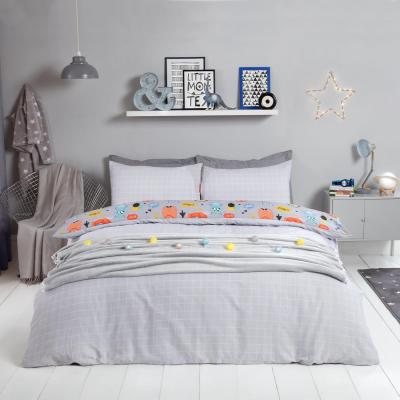 The Range Dreamscene Monster Print Kids Duvet Cover Bedding Set - Grey / Double