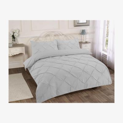 The Range Pintuck Pleated Duvet Cover Set Bedding - Grey / Double