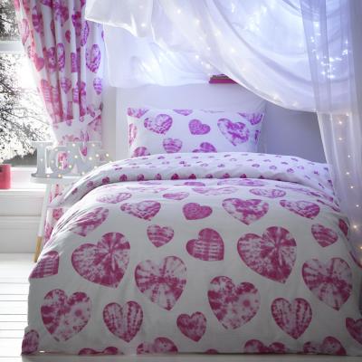 The Range Tie Dye Hearts Duvet Set - Pink / Double