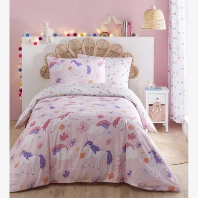 The Range Unicorn Childrens Duvet Cover Set - Pink / Double