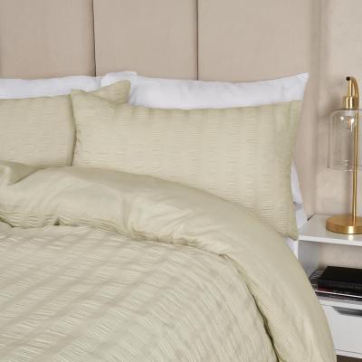 The Range Seersucker Duvet Cover with Pillowcase Bedding Set - Green / Double