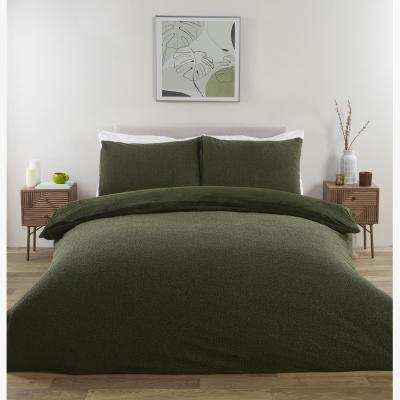 The Range Copenhagen Boucle Duvet Cover and Pillowcase Set - Khaki / Double