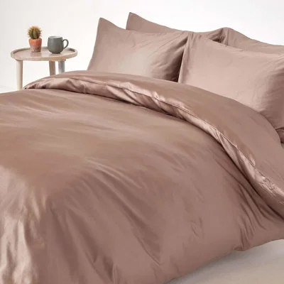 The Range Organic Egyptian Cotton Duvet Cover Set - Brown / Double