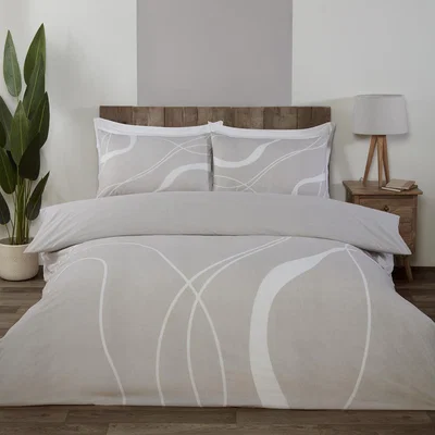 The Range Highgate Abstract Duvet Cover and Pillowcase Set - Natural / Double
