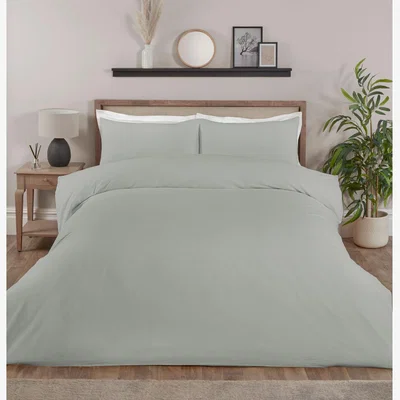 The Range Belgravia Waffle Duvet Cover and Pillowcase Set - Silver / Double