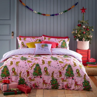 The Range Purfect Christmas Duvet Cover Set - Pink/Lilac / Double