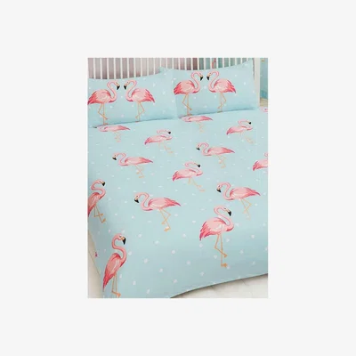 The Range Fifi Flamingo Duvet Cover Set - AG1238 - Turquoise Blue/White/Pink / Double
