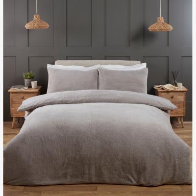 The Range Teddy Fleece Duvet Cover and Pillowcase Set - Silver / Double