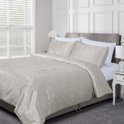 The Range Crushed Velvet Duvet Cover and Pillowcase Set - Gold / Double
