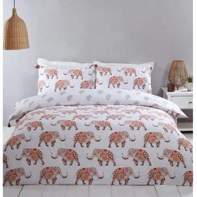 The Range Zaria Elephants Duvet Cover and Pillowcase Set - Double
