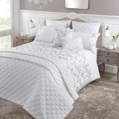 The Range Decadent Floral Embroidered Duvet Cover Set - White - Multi/White / Double