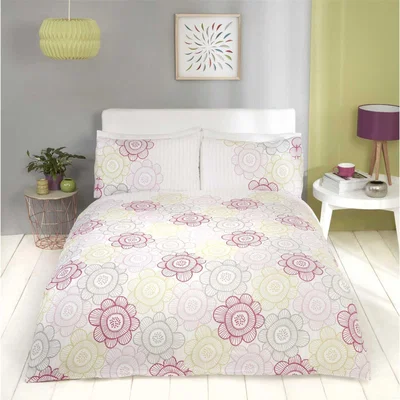 The Range Scandi Sunflower Berry Double Duvet Cover Bedding - Yellow