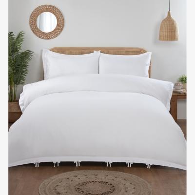 The Range Moda Tied Duvet Cover and Pillowcase Set - White / Double