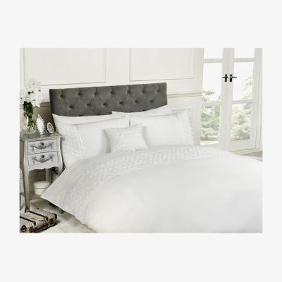 The Range Limoges Raised Roses Floral Duvet Cover Set - White / Double / 1.6kg