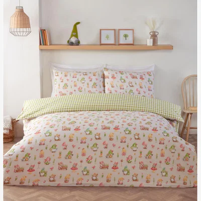 The Range Spring Gnomes Duvet Cover and Pillowcase Set - Natural / Double