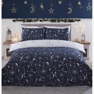 The Range Christmas Night Sky Duvet Cover and Pillowcase Set - Navy / Double