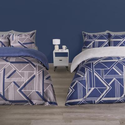 The Range Twin Pack Of Grid Duvet Cover Sets - Navy / Double