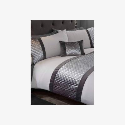 The Range Hollywood Diamante Duvet Cover Set - AG1637 - Silver / Double