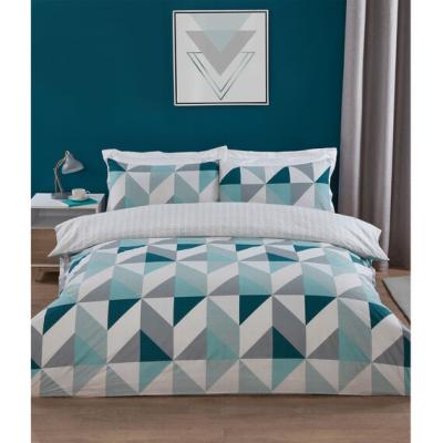 The Range Boston Geo Duvet Cover and Pillowcase Set - Teal / Double