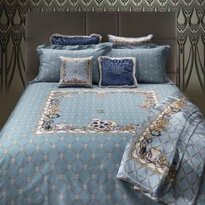 Amara Roberto Cavalli - New Spider Bed Set - Light Blue - King