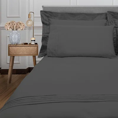 Amara Reed Family Linen - Furness Bed Set - Charcoal - King