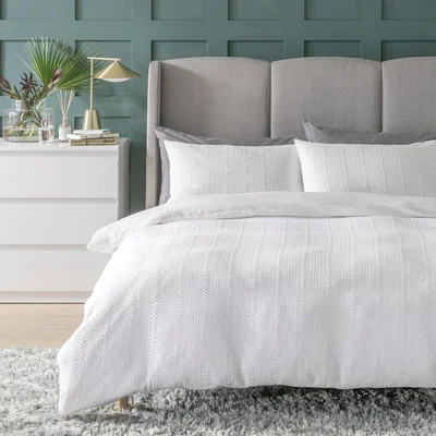 Habitat Habitat Showhome Patterned Waffle White Bedding Set - King