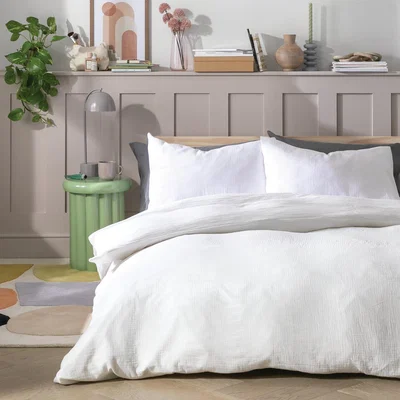Habitat Habitat Cotton 200TC Muslin White Bedding Set - King size
