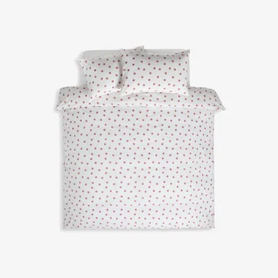 Habitat Habitat Pink Monochrome Spot Bedding Set - Kingsize