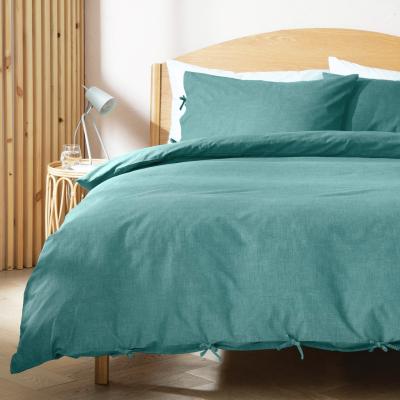 Habitat Habitat Cotton Textured Print Green Bedding Set - King