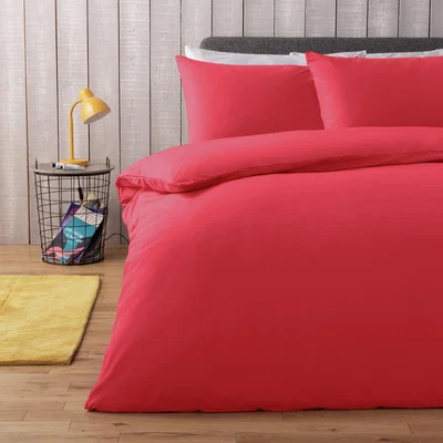 Habitat Habitat Easycare Plain Red Bedding Set - Kingsize