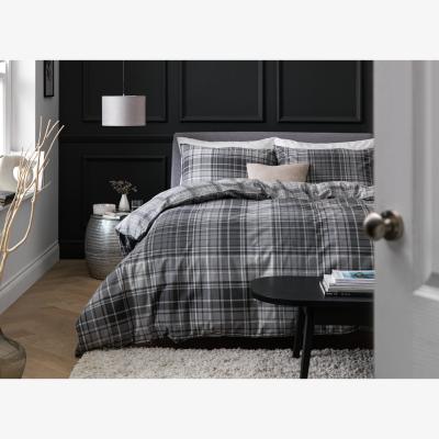 Habitat Habitat Grey Brushed Check Christmas Bedding Set - King