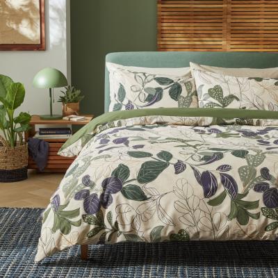 Habitat Habitat Linear Foliage Green Bedding Set - King size