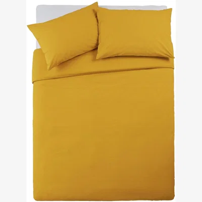 Habitat Habitat Cotton Rich Plain Yellow Bedding Set - King size